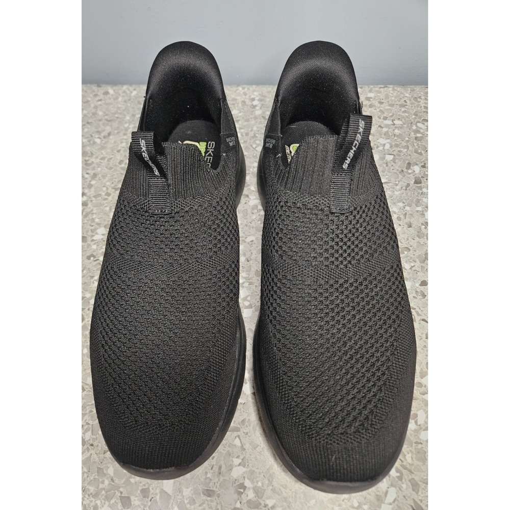 Sketchers Hands Free Swift Fit Black Sneakers Men 9.5 Slip-On Memory Foam EUC